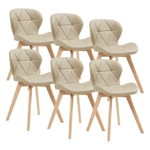 [en.casa] Esszimmerstuhl Älmhult 6-er Set - Bequeme Polsterstühle für Ihr Zuhause - Esszimmerstühle im 6er-Set, ideal für Küche oder Wohnzimmer. Hoher Sitzkomfort dank weicher Polsterung und stabile Konstruktion aus Buchenholz.