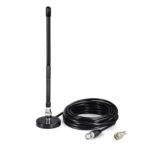 Bingfu CB Antenne 27-MHz CB-Radioantenne Soft Whip-Magnetfuß BNC PL259-Anschluss CB-Antenne Kompatibel mit Cobra Midland Uniden Maxon President Tragbarer CB-Radio-Mobilfunk-Scanner
