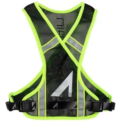 Ultraspire Unisex Neon Reflective Vest schwarz - Laufbekleidung mit 360°-Reflexion für optimale Sichtbarkeit, patentiertem Ergo X Harness für Komfort und Platz für Mobiltelefon oder Wasserflasche.