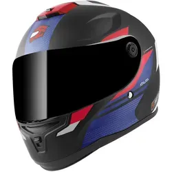 FC-Moto FF114B Zeron Helm - Schwarz-Weiss-Rot-Blau, Größe M - Motorradhelm mit ECE 22.06 Zertifizierung, HIRP Schale für hohe Sicherheit und Ratschenverschluss für optimalen Tragekomfort.