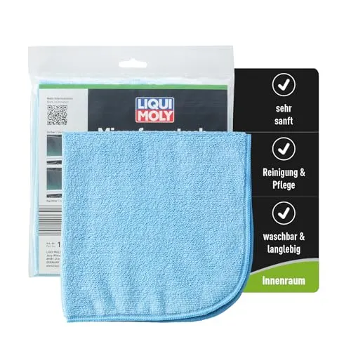 LIQUI MOLY Microfasertuch, Art.-Nr. 1651 I 40 x 40 cm Auto Trockentuch mit hoher Saugfähigkeit I 1x sanftes Mikrofasertuch zur kratzerfreien Reinigung & Pflege aller Oberflächen I Waschbar