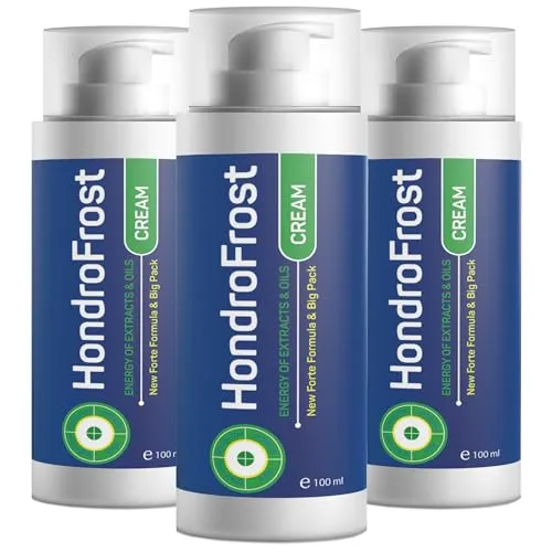 Hondrofrost Creme - 300 ml (3x100ml) 3er Pack - Bodycremes mit original Rezept aus der Schweiz, einfach aufzutragen für Männer und Frauen. 100% Zufriedenheit oder Geld zurück garantiert!