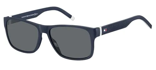Tommy Hilfiger TH 1718/S Sonnenbrille - Stilvolle Herrenbrille in Blue/Grey, Größe 56/16/145, mit 2 Jahren internationaler Garantie – ideal für trendbewusste Männer.