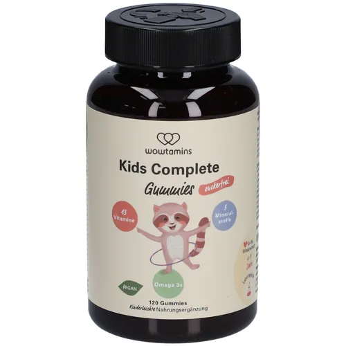 NatuGena wowtamins KIDS Complete zuckerfrei 120 Stück vegan - Vegane Fruchtgummis für Kinder, zuckerfrei und reich an wichtigen Vitaminen zur Unterstützung des Immunsystems.