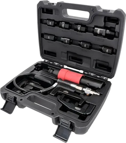 KS Tools 152.1130 Druckluft Injektoren-Auszieher-Satz, 9-tlg - Zündkerzen & Glühkerzen, inklusive 7 Adapter für nahezu alle Injektoren und hohe Schlagwirkung für effektives Ausbauen festgebrannter Injektoren.