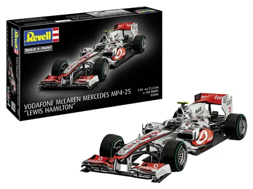 Revell 07096 McLaren Mercedes MP4-25 L. Hamilton Modellbausatz - Plastik Modellbausatz im Maßstab 1:24, ideal für F1-Fans und Modellbauer, unmontiert für individuelles Basteln.