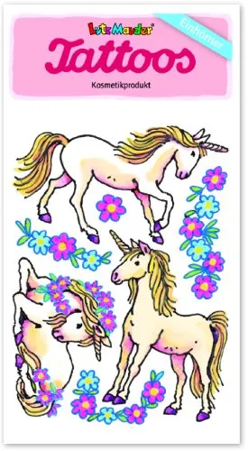 Lutz Mauder Einhörner Tattoos 44621 // Kinder Kindertattoo Tatoo Tatto Kindergeburtstag Geburtstag Mitgebsel Geschenk Mädchen Einhorn