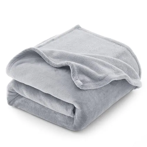 CozyLux Kuscheldecke Flauschig Decke Sofa 230x270 cm für 4 Jahreszeiten - Weich/Warm/Leicht Sofadecke Wohndecke Couchdecke für Sofa/Bett/Couch, Flanell Fleecedecke 270x230cm Hellgrau