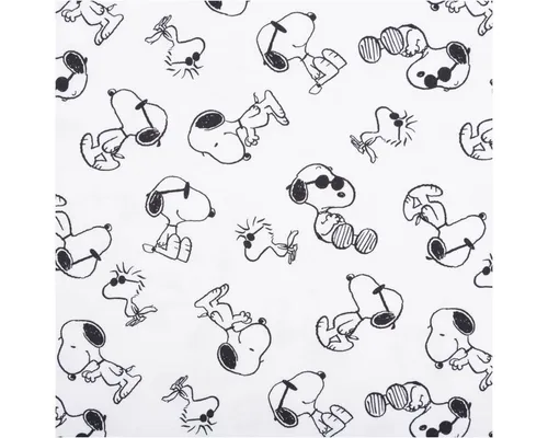 SCHÖNER LEBEN. Jersey Stoff Peanuts Snoopy in Weiß - Lizenzierter Baumwolljersey - Hochwertiger Baumwolljersey mit Peanuts-Motiv, ideal für Bekleidung und Accessoires. OEKO-TEX® zertifiziert für geprüfte Qualität und Pflegeleicht bei 30 °C.
