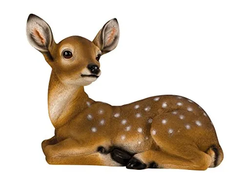 Geschenkestadl Rehkitz liegend Figur für Haus und Garten - Gartenstatuen, charmante Rehkitz-Figur aus wetterfestem Material, ideal zur Verschönerung Ihres Gartens oder Hauses.