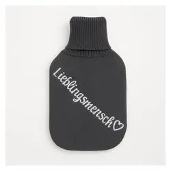 what the shop Wärmflasche Wärmflasche Lieblingsmensch 1,7 L grau 18x34 cm mit Polyesterbezug, (1-tlg), Wohlfühlwärme für echte Lieblingsmenschen