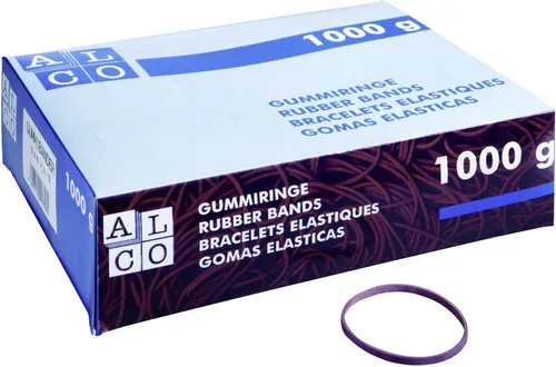 ALCO Gummibänder Gummiring Naturkautschuk 65mm sortiert 1000g
