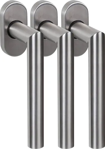 Edelstahl Fenstergriff Set FG 4 L-Form 3 Stück Fensterbeschlag V2A Griff Drücker