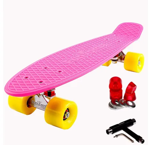 FunTomia Miniskateboard Kinder Cruiserboard Miniboard 57cm mit oder ohne LED Leuchtrollen