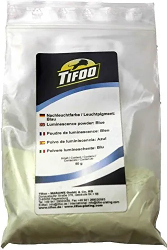 Nachleuchtpulver, Glühpulver, Leuchtpulver, Leuchtpigment blau 50 g - Glow in the dark, Phosphoreszenz
