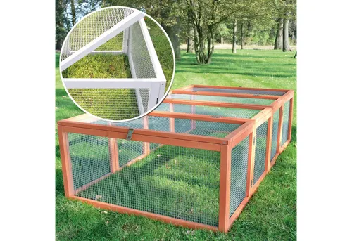 Zooprinz Freigehege Rabbit Run - Freilaufgehege für Kaninchen, klappbar und wetterfest, ideal für den Outdoor-Einsatz mit robustem, langlebigem Holz.
