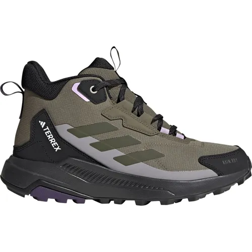 adidas ANYLANDER MID R.RDY Wanderschuhe Damen - Größe 39 1/3, olive strata-night cargo-core black - Wanderschuhe für Damen mit wasserdichter RAIN.RDY-Technologie und strapazierfähigem Ripstop-Obermaterial; ideal für jedes Abenteuer im Freien.