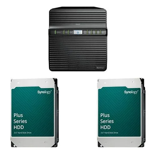Synology DiskStation DS423 NAS-Server mit 16 TB Festplatten - NAS-Server mit 4 Einschüben, ideal für Datenspeicherung und -sicherung, inklusive 2x 16 TB Synology Festplatten für hohe Speicherkapazität.