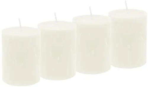 Unbekannt 4 Rustic Stumpenkerzen Kerzen Creme Tischdeko Party Deko Adventskerzen
