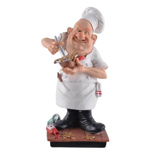 Funny Life - Chefkoch - Gleich hab' ich's... - Figur aus Polyresin in mehrfarbiger Ausführung, ideal für die kreative Küchendekoration oder als witziges Geschenk für Kochliebhaber.