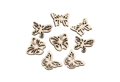 maDDma Streudeko Holzornamente Streudeko Variantenwahl, 100 Stück verschiedene Schmetterlinge