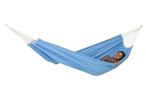 Amazonas Hängematte Arte XL KingSize - bis zu 2 Personen, blau, aus 85% recycelter Baumwolle für höchsten Komfort und Stil