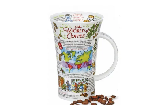 formano Tasse Dunoon Glencoe – XXL Porzellanbecher für Kaffeeliebhaber - Kaffeetasse aus Fine Bone China, spülmaschinengeeignet, mit 500ml Füllmenge und buntem Kaffee-Motiv – ideal als Geschenk für Kaffeefans!