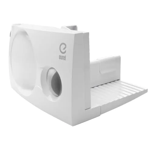 EUREL RS42 Allesschneider Elektrisch Weiß | Elektrischer Schneidemaschine, Brotschneidemaschine, Ø 170 mm 2in1 Edelstahlklinge, Einstellbar 0-17mm, BPA frei
