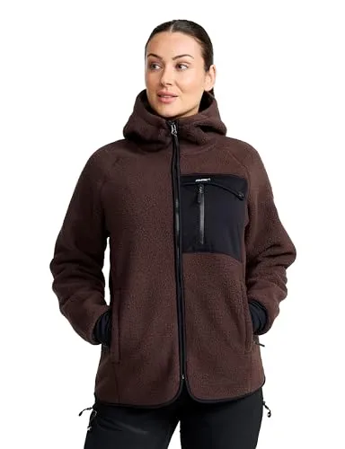 RevolutionRace Sherpa Hoodie Damen in braun von RevolutionRace