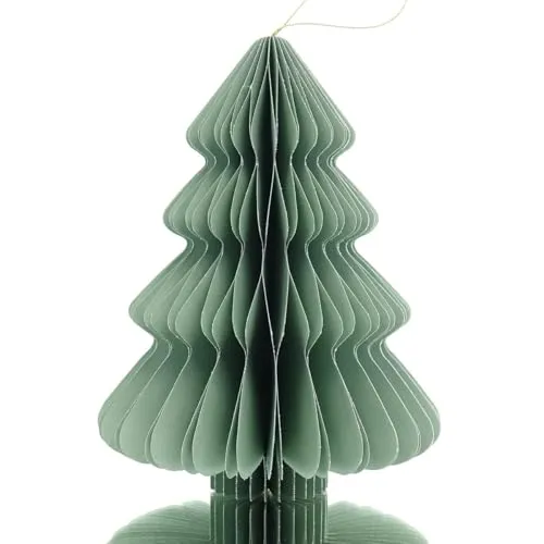 Kaemingk Weihnachtsanhänger Tannenbaum Mintgrün Glitter & Aufhänger 20 cm - Papier
