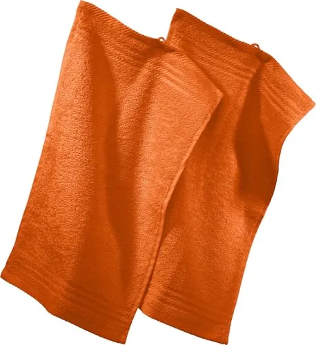 REDBEST Gästetuch New York 2er- Pack Mandarine Größe 30x50 cm - leichte, weiche Qualität, saugstark, sehr strapazierfähig, 100% Baumwolle
