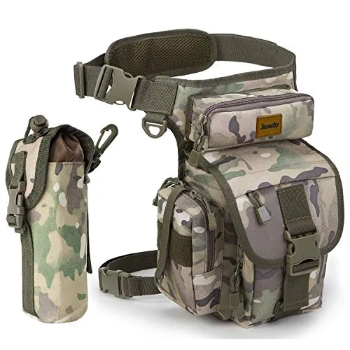 Multifunktional Drop Leg Taille Tasche Taktischer Militär Oberschenkel Hip Outdoor Pack für Motorrad Wandern Reisen Angeln Werkzeugtasche (Camouflage)