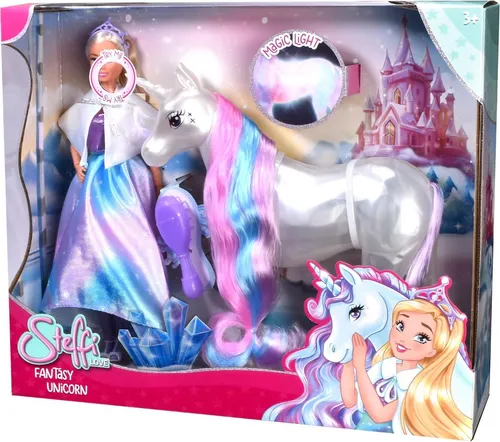 Simba 105733994 SL Fantasy Unicorn Puppe - Fertigmodell aus Kunststoff, ideal für kreative Rollenspiele und fantasievolles Spielen.
