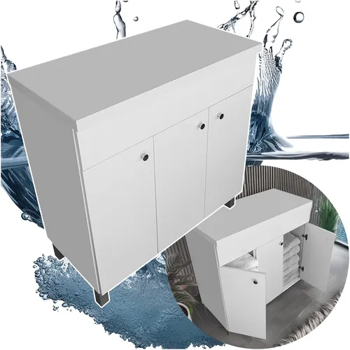 paplinskimoebel Badunterschrank Toilette Gäste WC Allzweckschrank Stehend Türe