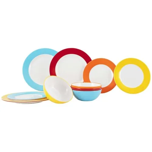 Gimex Colour Line Geschirrset, 12-teilig, Rainbow