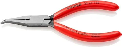 Knipex 32 31 135 Justierzange 40° gebogen - Zangen für Elektronik und Feinmechanik, ideal zum Greifen und Biegen von kleinen Bauteilen. Hergestellt aus hochwertigem Werkzeugstahl, geschmiedet und ölgehärtet für maximale Langlebigkeit.