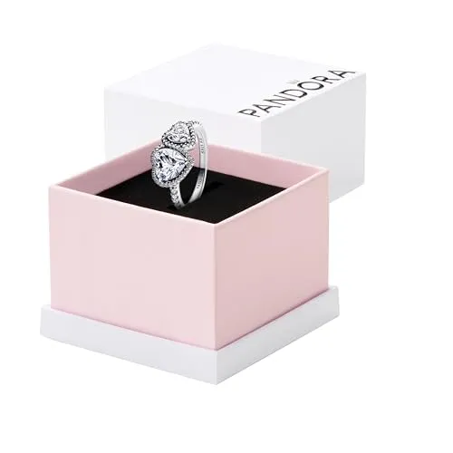 PANDORA Timeless Funkelnder Strahlenkranz Herz Ring - Eleganter Damenring aus Sterling Silber mit funkelnden Zirkonia im Herzschliff. Perfekt für Stacking oder als einzelnes Statement, symbolisiert er Liebe und Harmonie.