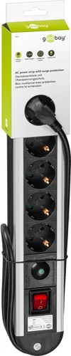Goobay 93001 Spannungsschutz Schwarz, Silber 6 AC-Ausgänge 230 V 1,4 m