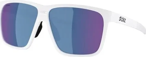 BLIZ A001 Sonnenbrille 2025 matte white/blue - Sonnenbrillen mit 100 % UV-Schutz und stoßfesten Polycarbonat-Gläsern. Ideal für aktive Outdoor-Aktivitäten und sorgt für Komfort und gestochen scharfe Sicht.