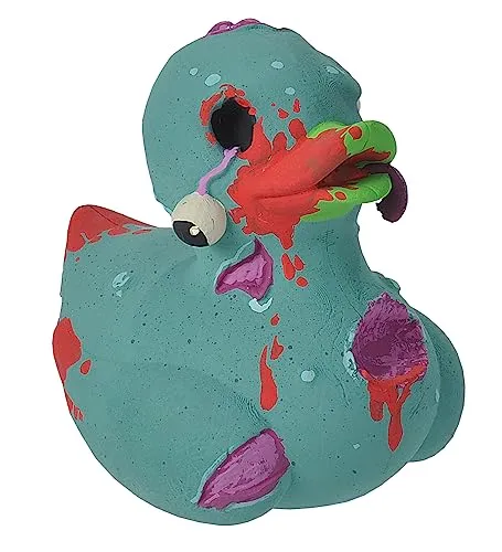 Wild Republic Rubber Duck Zombie, Gummiente, Badewannen-Geschenke für Kinder, Quietscheentchen, Badespielzeug für Babys, Gummiente lustig, Badeente zum Sammeln, 10 cm, 4