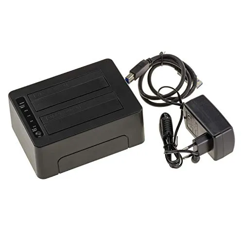 KALEA-INFORMATIQUE Docking Station für 2 SATA 2.5 oder 3.5 Laufwerke mit USB3 5G Verbindung und CLONAGE Funktion. Externes 3A-Netzteil im Lieferumfang enthalten.