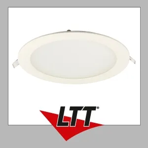 ISOLED Downlight 18W rund ultraflach - Einbauleuchte mit blendungsreduzierter, mattierter Scheibe für gleichmäßige Lichtverteilung. Ideal für Ladengeschäfte und Galerien, dimmbar und mit langer Lebensdauer von 30.000 Stunden.