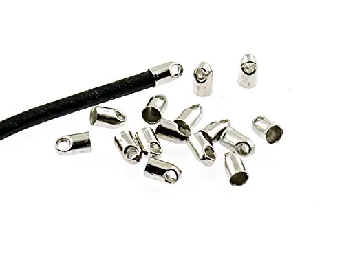 Endkappen in silberfarben platiniert für 3 mm Bänder 20