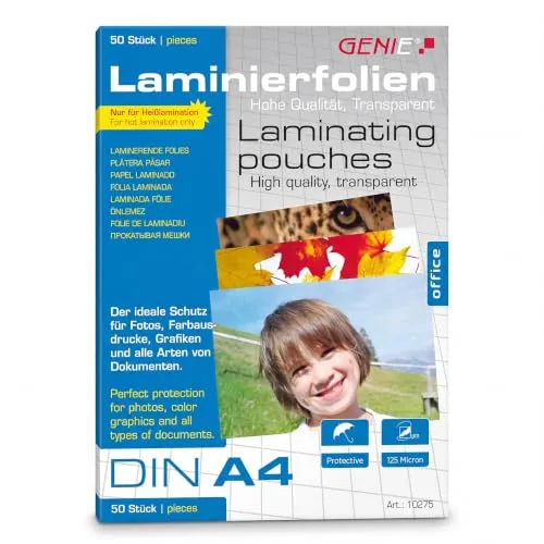 Genie Laminierfolien DIN A4 (125 Micron) 50er Pack