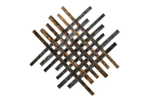 KUNSTLOFT Wanddekoobjekt Schimmerndes Licht – Handgefertigte Wanddekoration - Elegantes Wanddekoobjekt aus Metall in Braun und Silber, 100x100 cm, bereit zur einfachen Montage. Ein echter Blickfang für Ihr Zuhause!