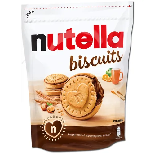 Nutella Biscuit Kekse 304 g - Gebäck & Kekse, unwiderstehlich cremig gefüllt mit köstlicher Nutella Schokoladencreme für besondere Genussmomente.