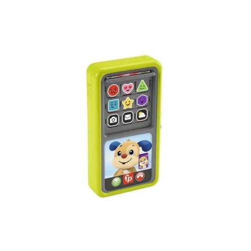 Fisher-Price Lernspaß 2-in-1 Smartphone - Spielzeugtelefon mit Lichtern und 75+ Liedern, mit Lernspaß-Hündchen und Hundefreundin Zahlen und Formen Lernen, Version: Französisch, HNL44
