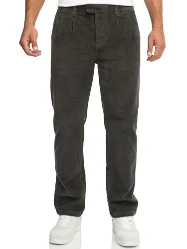 Indicode Herren INGustaf Cordhose mit Stretch | Bequeme Freizeithose für Männer Raven, 33/32