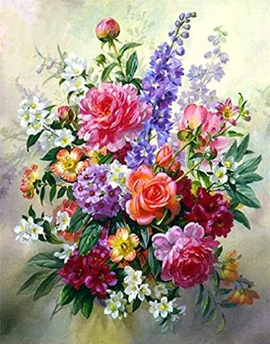 Abillyn Stickerei-Kreuzstich-Set – Bunte Blumen für kreative Köpfe