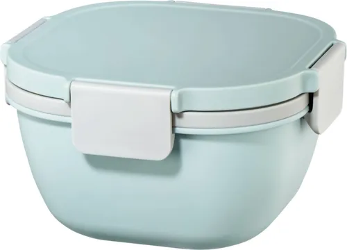 Xavax 181584 Salatbox, mit zwei Kammern Pastellblau-Grau